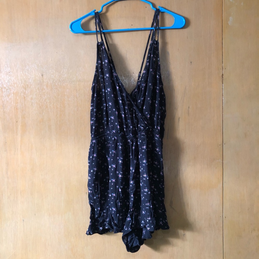 Navy Blue Floral AE Romper
